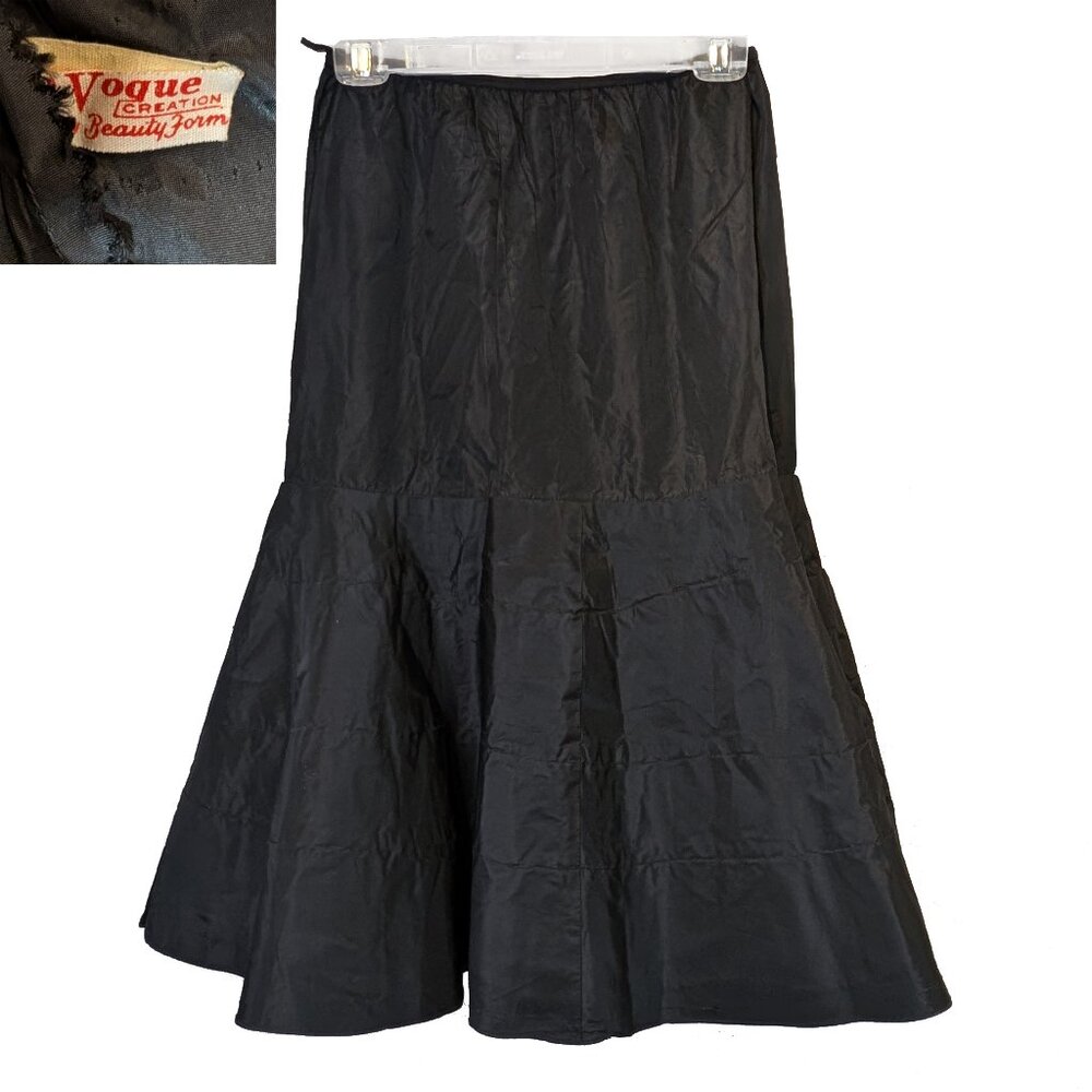 Unique Vintage Vogue 1950s Style Black Ruffled Petticoat Crinoline